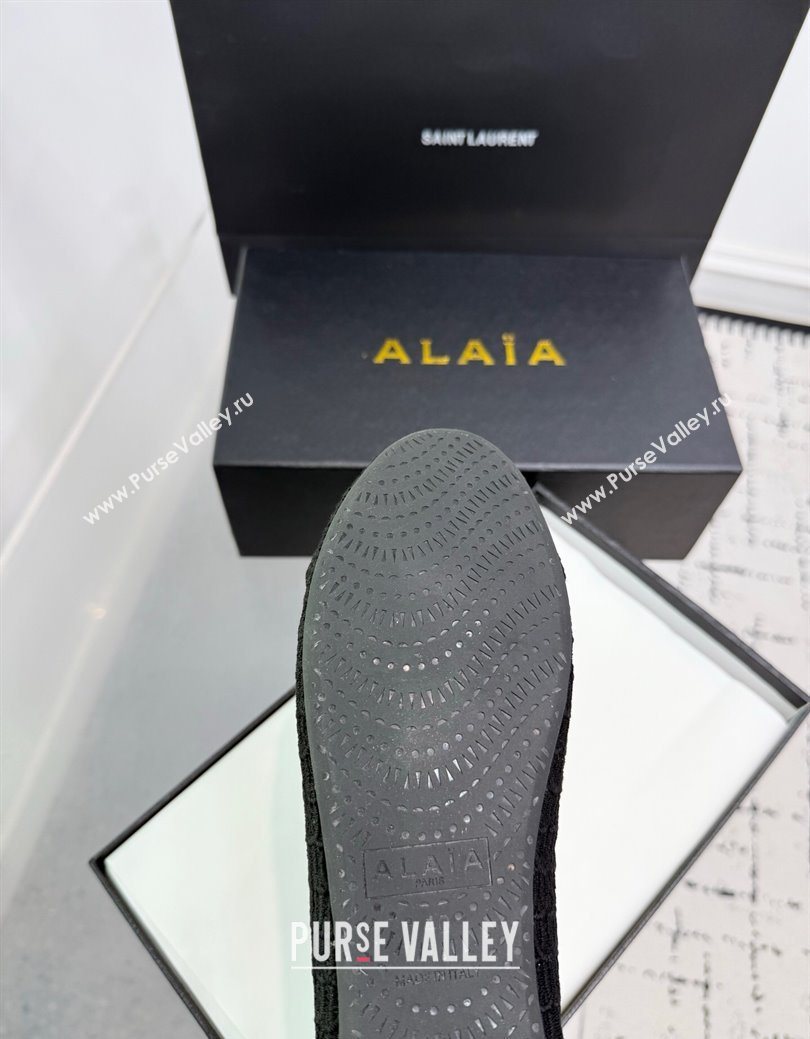 Alaia Woven Ballet Flats Black2 2025 AL082703 (KER-250827097)