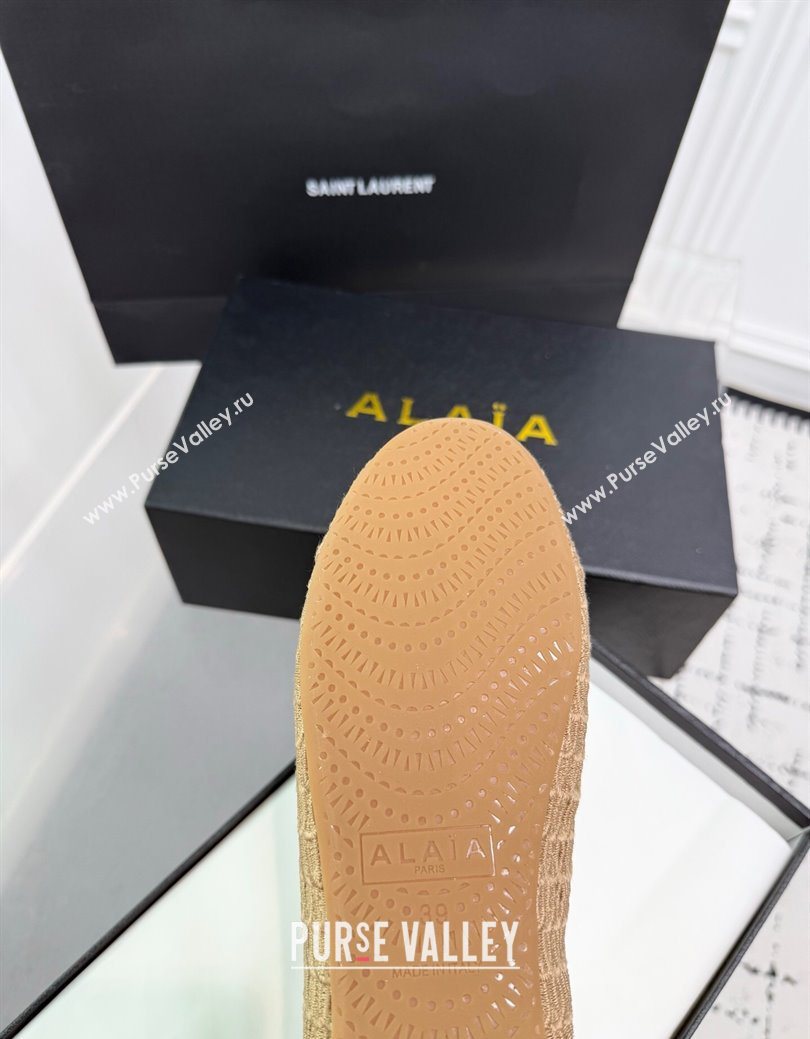 Alaia Woven Ballet Flats Dark Beige 2025 AL082703 (KER-250827098)