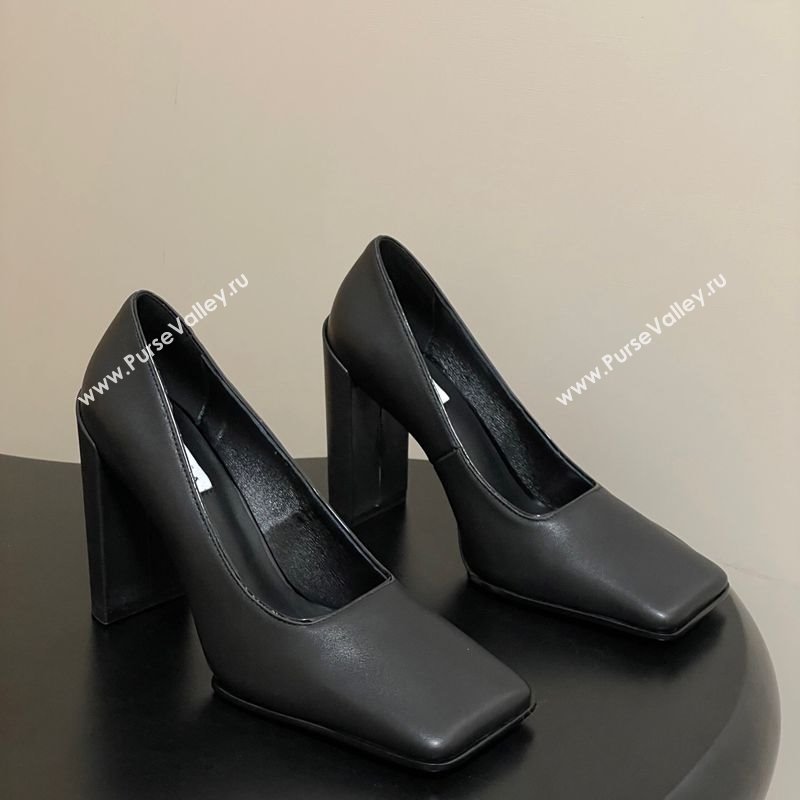 Alaia Square Pumps 10cm in Calf Leather Black 2025 AL102908 (MD-251029131)