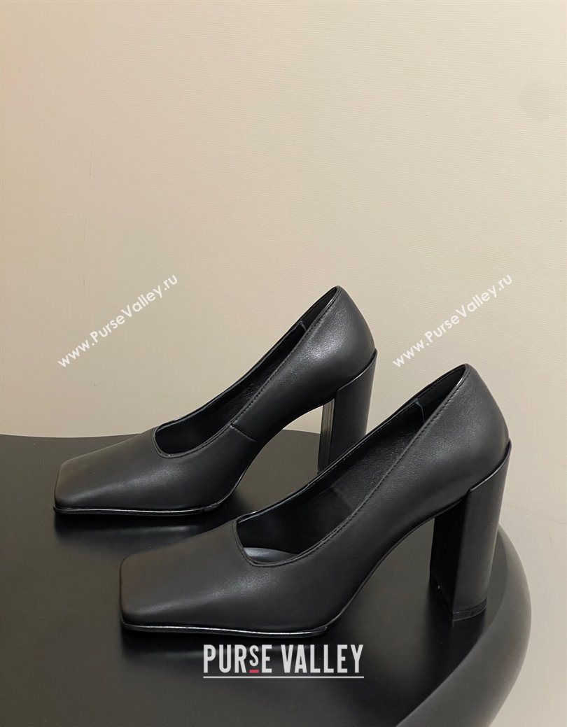 Alaia Square Pumps 10cm in Calf Leather Black 2025 AL102908 (MD-251029131)