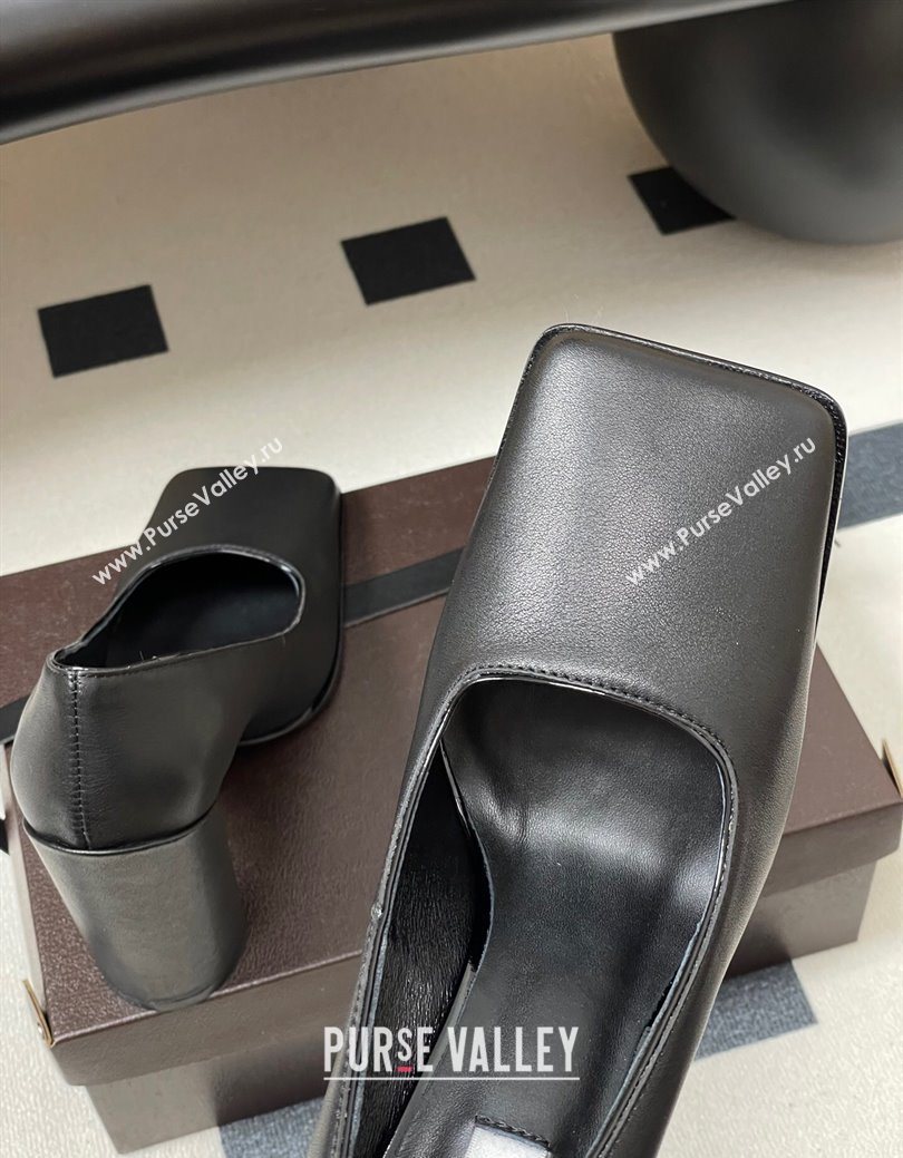 Alaia Square Pumps 10cm in Calf Leather Black 2025 AL102908 (MD-251029131)
