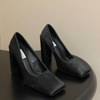 Alaia Square Pumps 10cm in Haircalf Black 2025 AL102908 (MD-251029132)