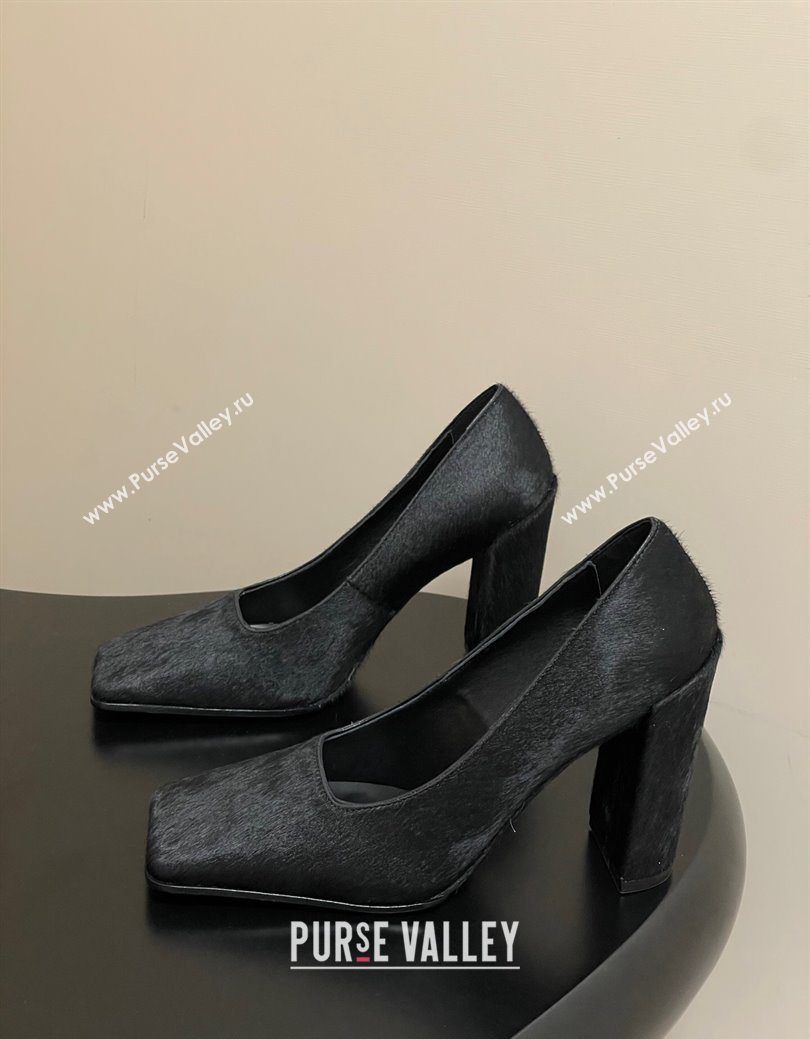 Alaia Square Pumps 10cm in Haircalf Black 2025 AL102908 (MD-251029132)