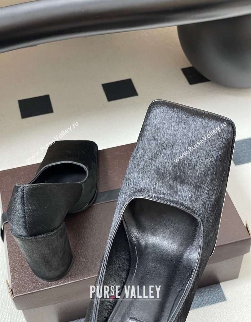 Alaia Square Pumps 10cm in Haircalf Black 2025 AL102908 (MD-251029132)
