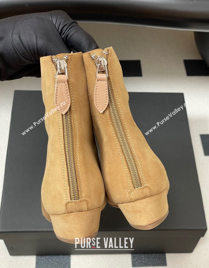 Alaia Suede and Patent Leather Ankle Boots Beige 2025 AL102902 (MD-251029110)