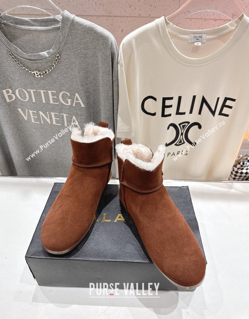 Alaia Suede and Wool Flat Ankle Boots Brown2 2025 AL102903 (MD-251029116)