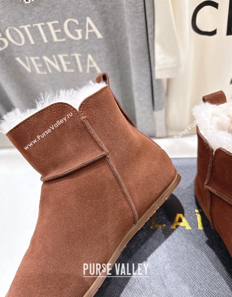 Alaia Suede and Wool Flat Ankle Boots Brown2 2025 AL102903 (MD-251029116)
