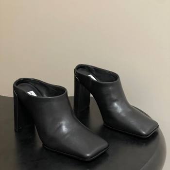 Alaia Square Mules 10cm in Calf Leather Black 2025 AL102908 (MD-251029135)