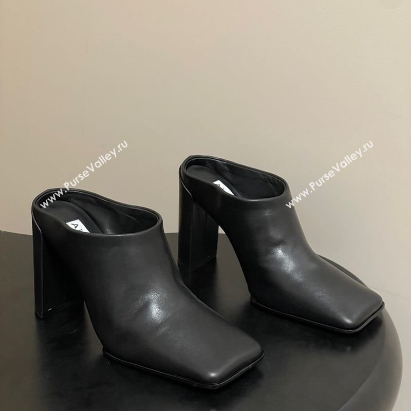 Alaia Square Mules 10cm in Calf Leather Black 2025 AL102908 (MD-251029135)