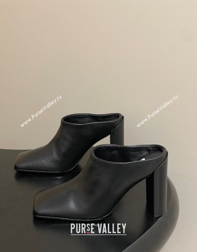 Alaia Square Mules 10cm in Calf Leather Black 2025 AL102908 (MD-251029135)