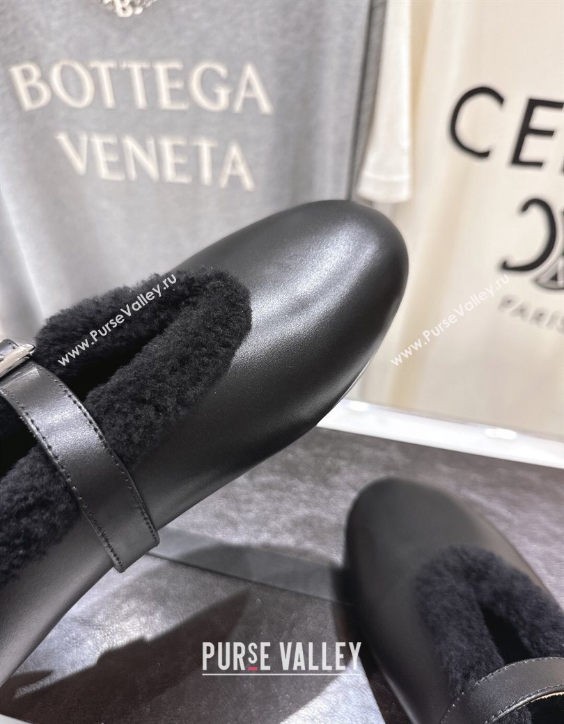 Alaia Ballet Flats in Leather and Wool Black 2025 AL102901 (MD-251209015)