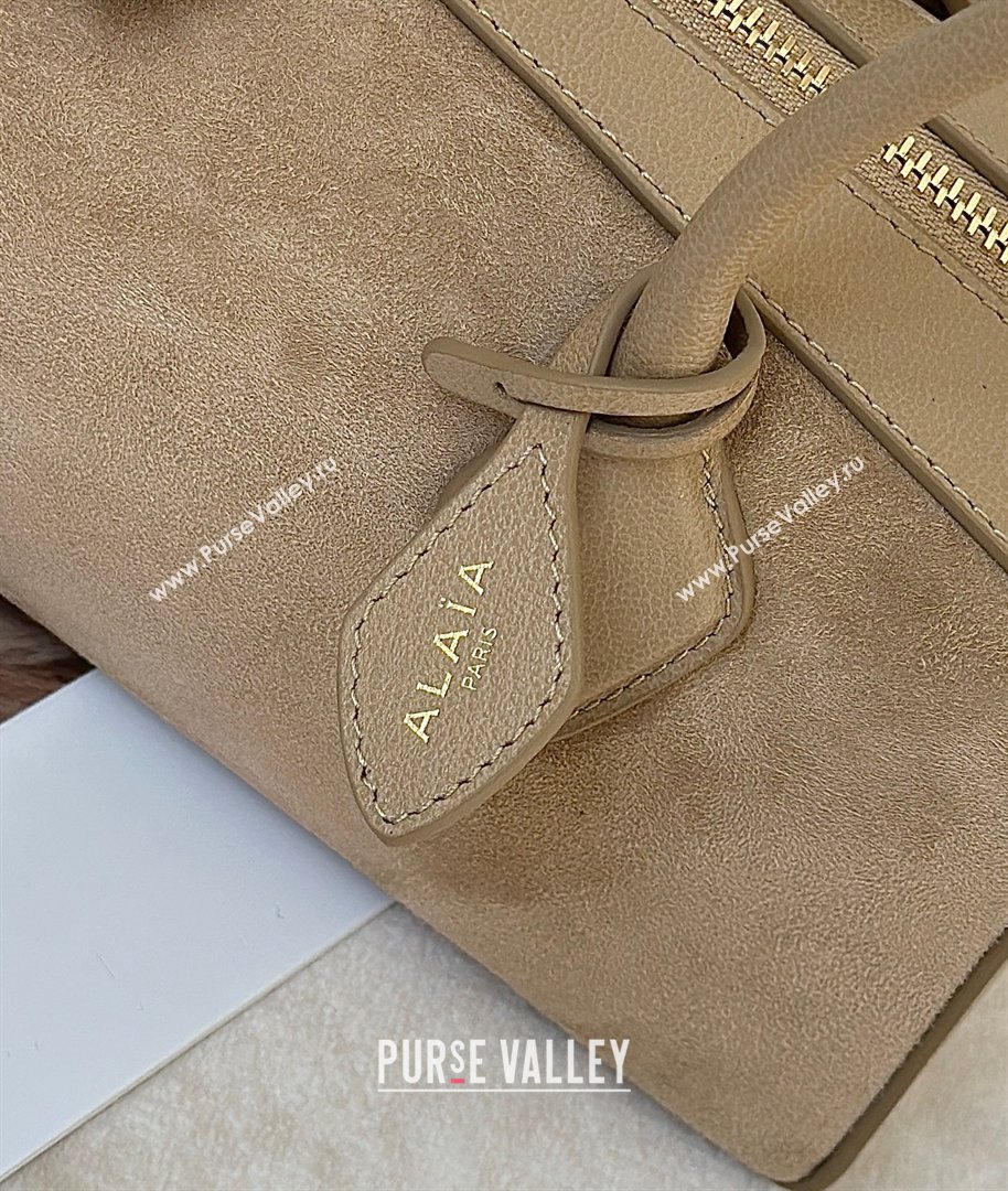 Alaia Le Tecket Medium Long Shoulder bag in Suede Beige 2026 8815M (CL-260409123)