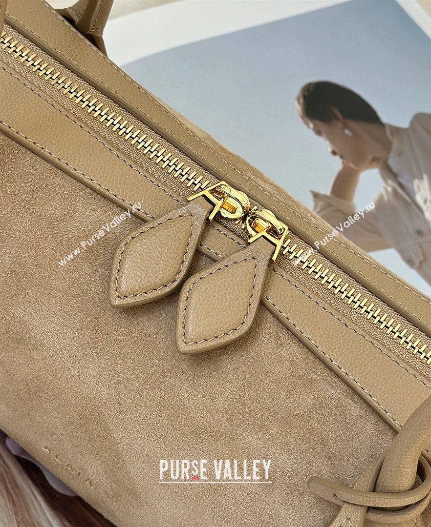 Alaia Le Tecket Medium Long Shoulder bag in Suede Beige 2026 8815M (CL-260409123)