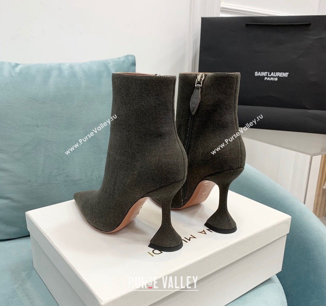 Amina Muaddi Denim Ankle Boots 10cm Grey 2024 AM090302 (KER-240903016)