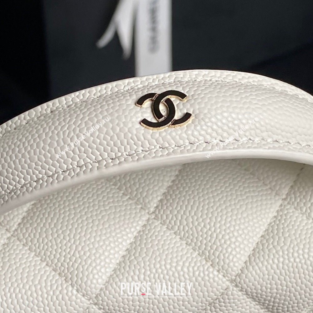 Chanel Grained Calfskin Long Vanity Case bag with Chain AP4407 White 2024 (yezi-241206032)