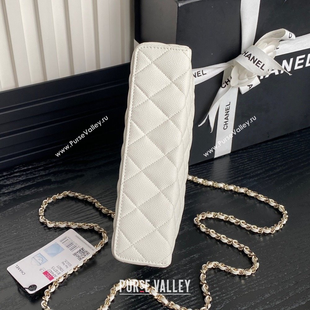 Chanel Grained Calfskin Long Vanity Case bag with Chain AP4407 White 2024 (yezi-241206032)