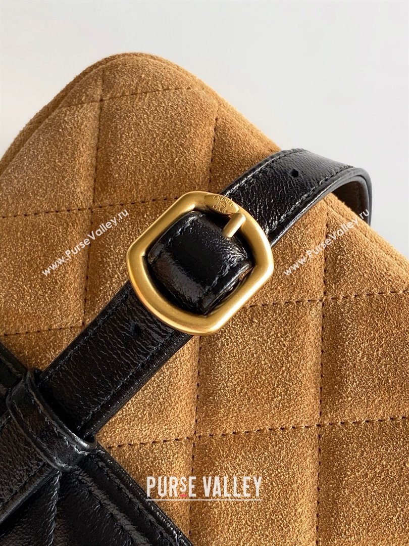 Chanel Suede Lambskin Phone Holder with Strap Beige/Black 2025 AP4677 (yezi-250703052)