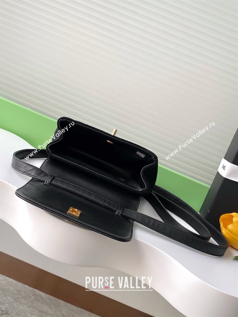 Chanel Suede Lambskin Phone Holder with Strap Black2 2025 AP4679 (yezi-250703048)