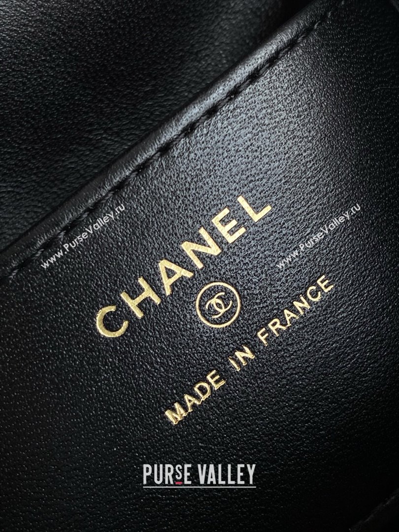 Chanel Suede Lambskin Phone Holder with Strap Black2 2025 AP4679 (yezi-250703048)
