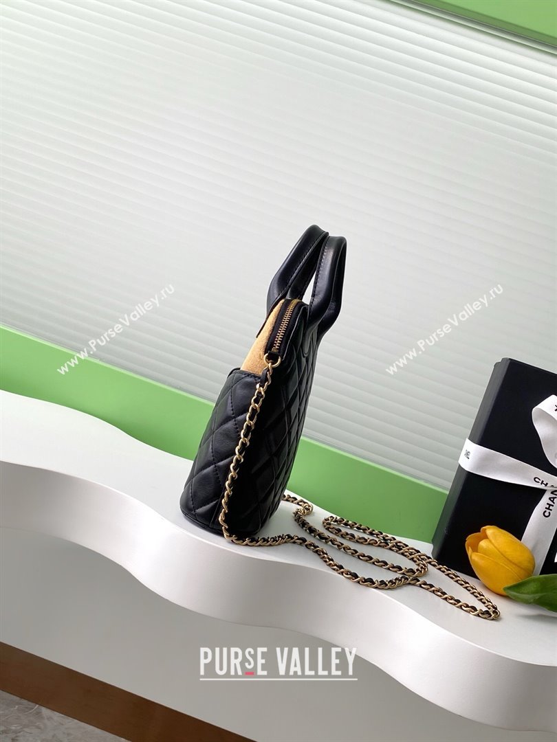 Chanel Suede Lambskin Clutch with Chain Black/Brown 2025 AP4742 (yezi-250812073)