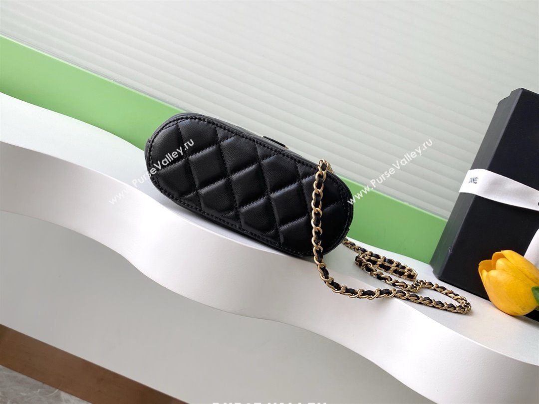 Chanel Suede Lambskin Clutch with Chain Black/Brown 2025 AP4742 (yezi-250812073)