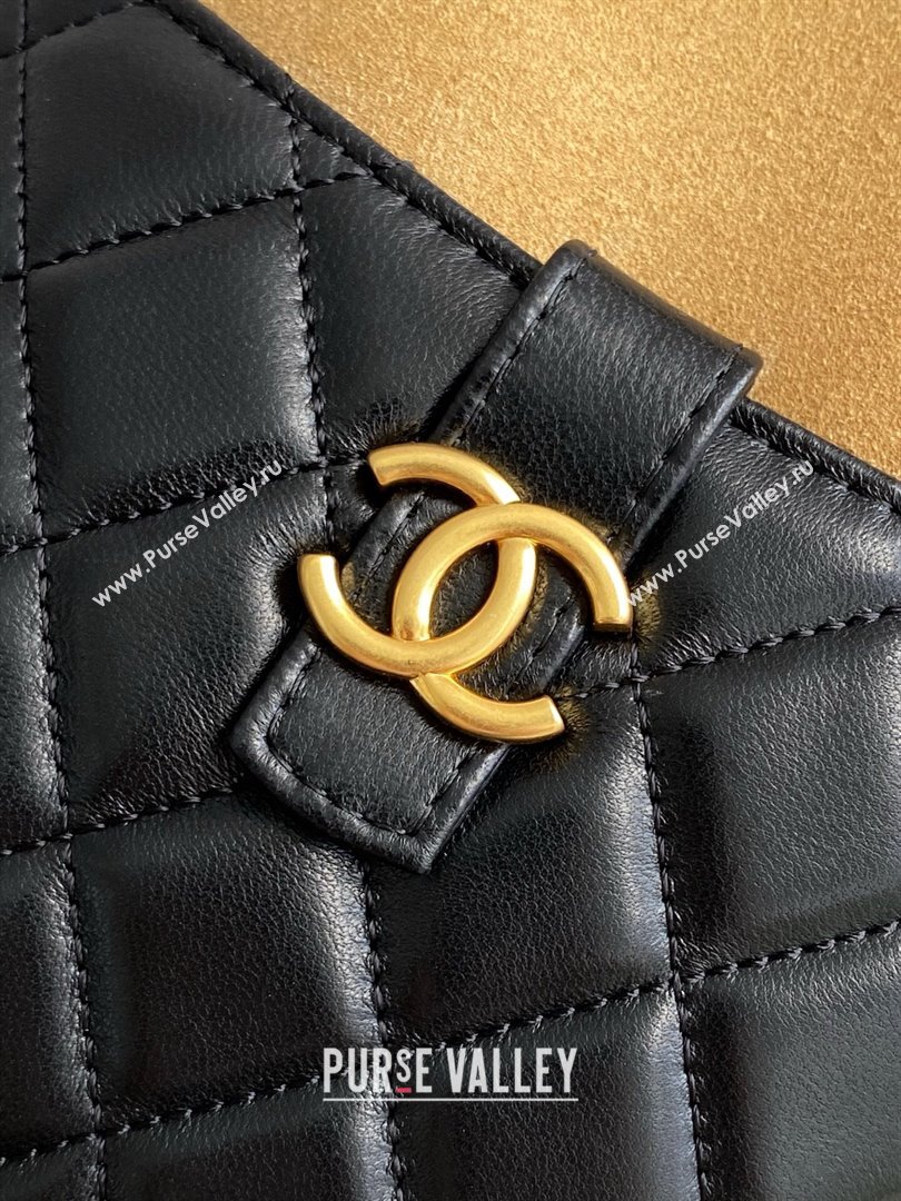 Chanel Suede Lambskin Clutch with Chain Black/Brown 2025 AP4742 (yezi-250812073)