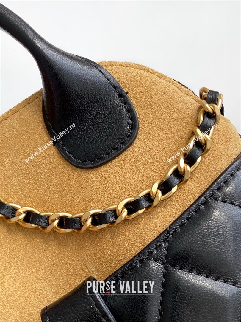 Chanel Suede Lambskin Clutch with Chain Black/Brown 2025 AP4742 (yezi-250812073)