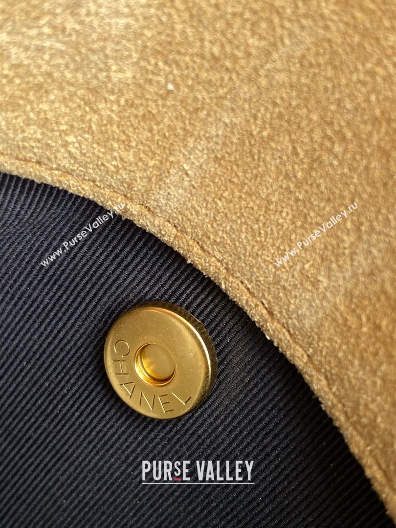 Chanel Suede Lambskin Clutch with Chain Black/Brown 2025 AP4742 (yezi-250812073)