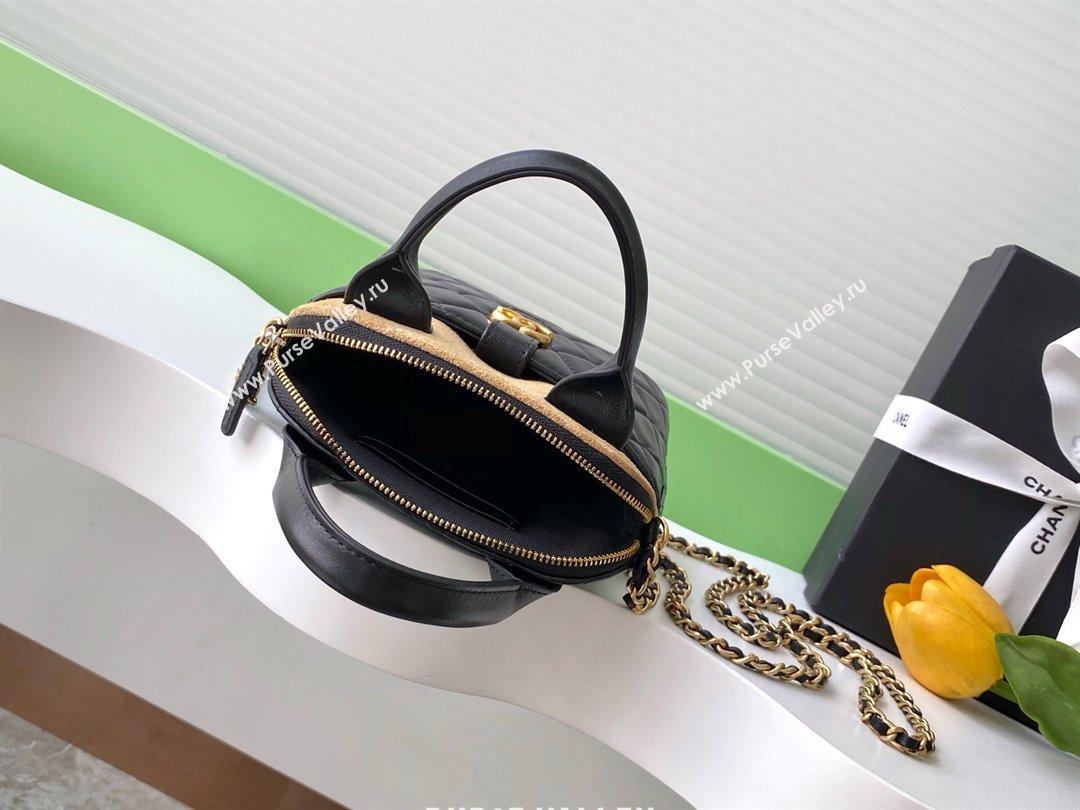 Chanel Suede Lambskin Clutch with Chain Black/Brown 2025 AP4742 (yezi-250812073)