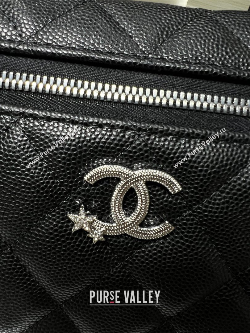 Chanel Shiny Grained Calfskin Vanity with Chain and Star Black 2025 AP4854 (yezi-250813040)
