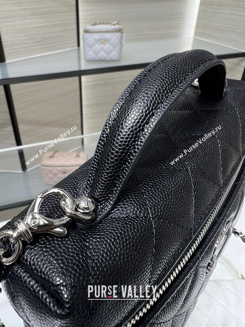 Chanel Shiny Grained Calfskin Vanity with Chain and Star Black 2025 AP4854 (yezi-250813040)