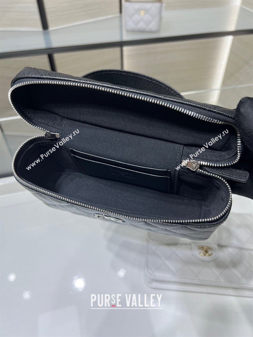 Chanel Shiny Grained Calfskin Vanity with Chain and Star Black 2025 AP4854 (yezi-250813040)