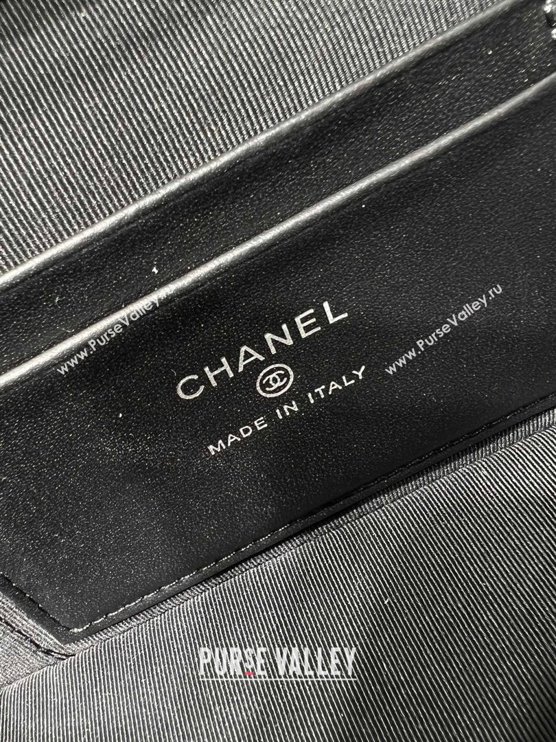 Chanel Shiny Grained Calfskin Vanity with Chain and Star Black 2025 AP4854 (yezi-250813040)