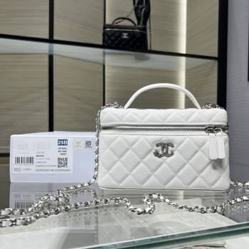 Chanel Shiny Grained Calfskin Vanity with Chain and Star White 2025 AP4854 (yezi-250813039)