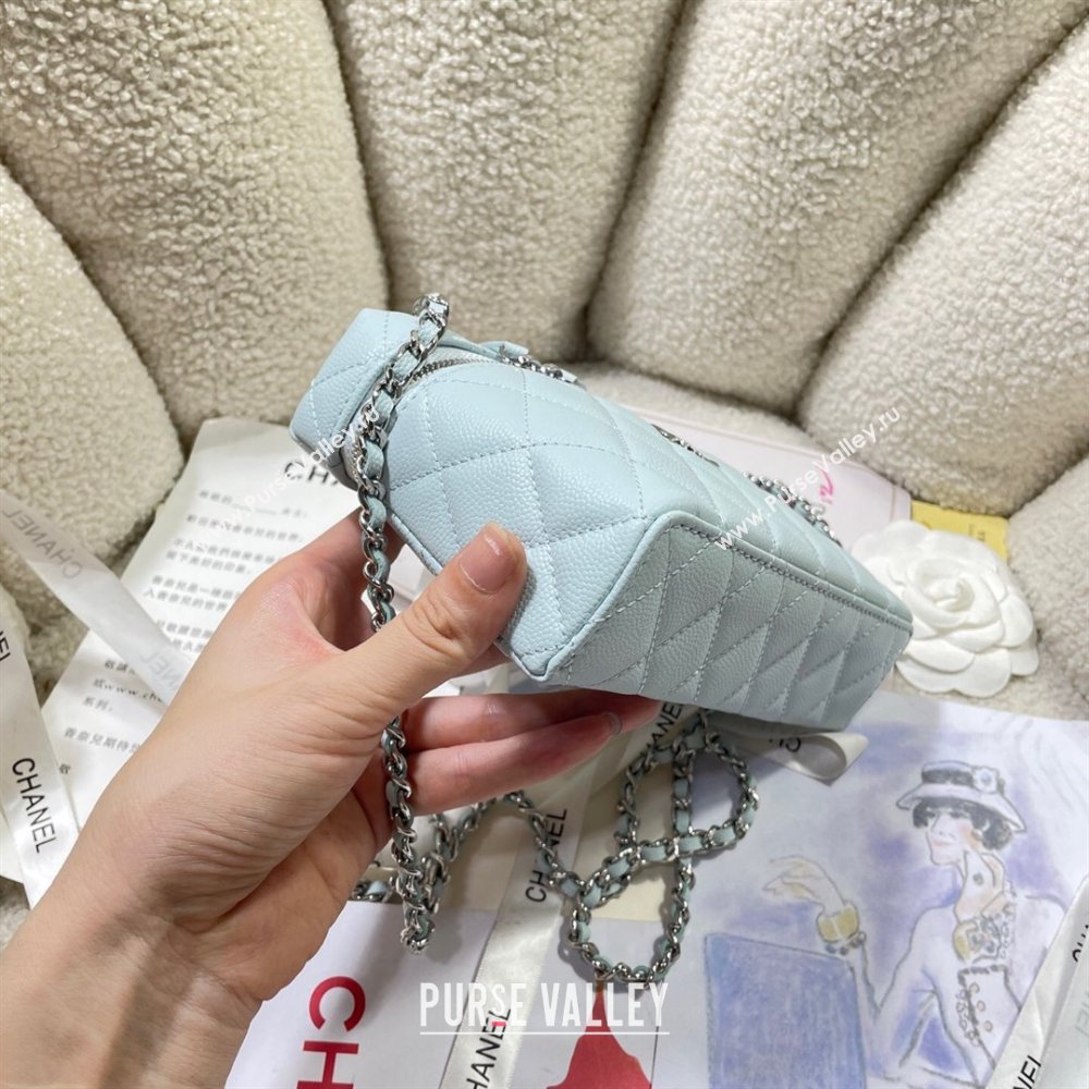 Chanel Shiny Grained Calfskin Vanity with Chain and Star Light Blue 2025 AP4854 (yezi-250813041)