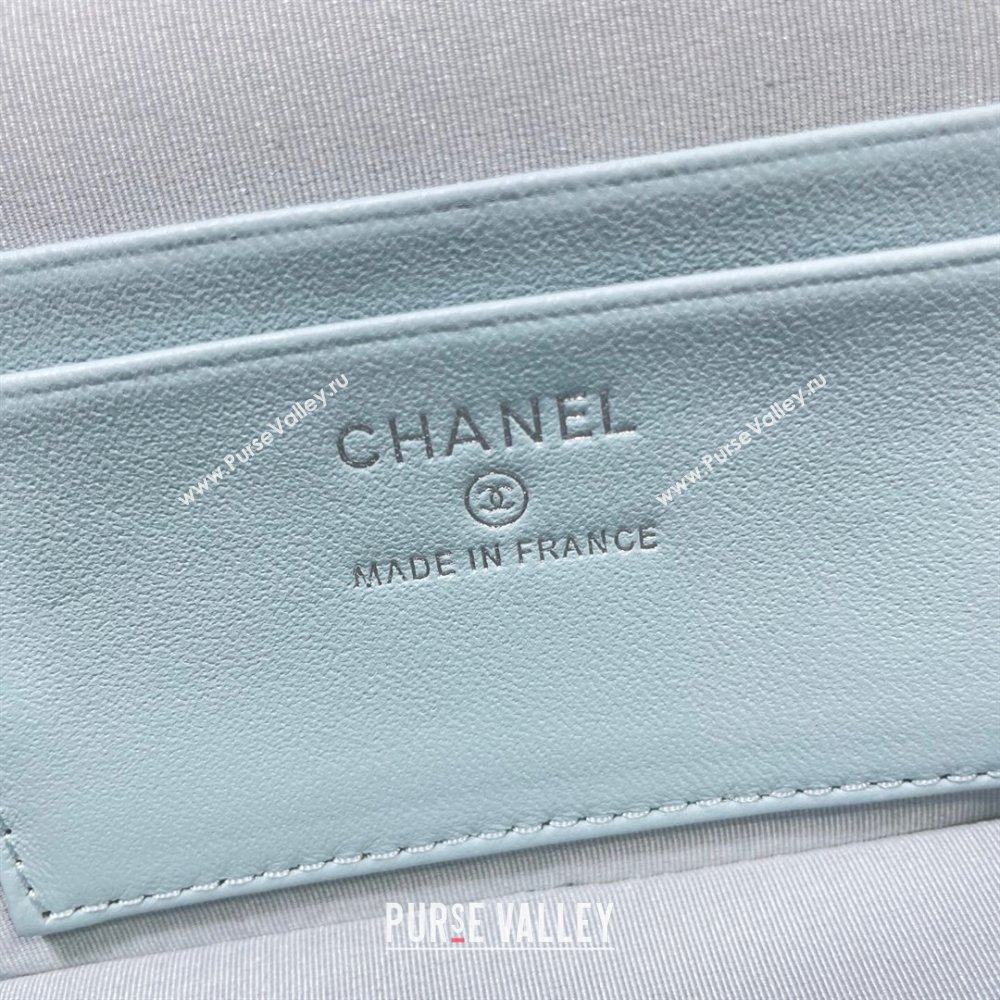 Chanel Shiny Grained Calfskin Vanity with Chain and Star Light Blue 2025 AP4854 (yezi-250813041)