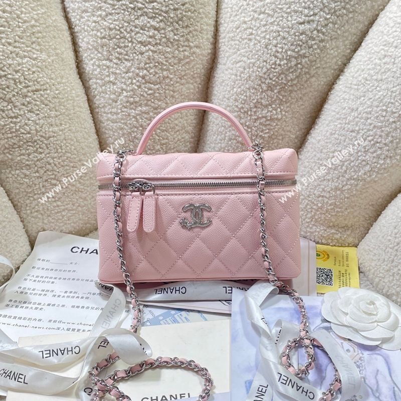 Chanel Shiny Grained Calfskin Vanity with Chain and Star Light Pink 2025 AP4854 (yezi-250813043)
