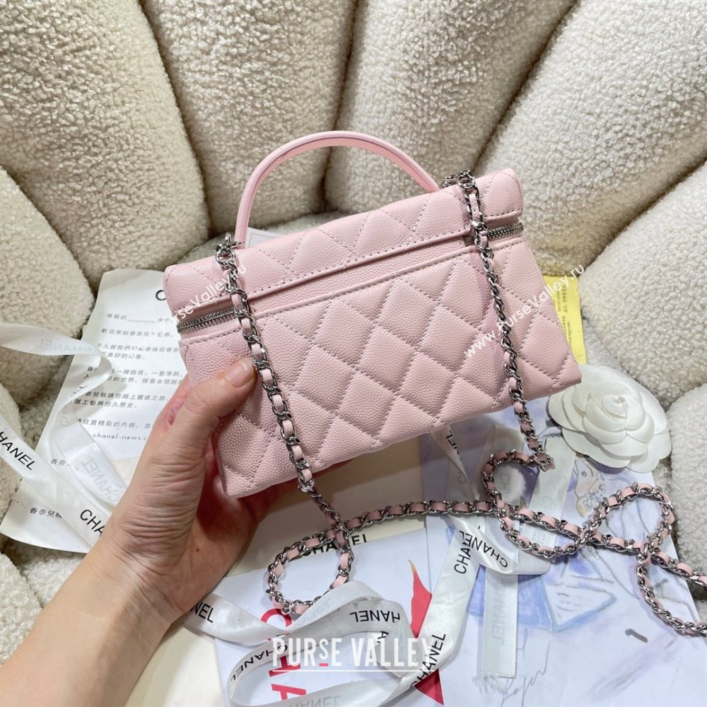 Chanel Shiny Grained Calfskin Vanity with Chain and Star Light Pink 2025 AP4854 (yezi-250813043)