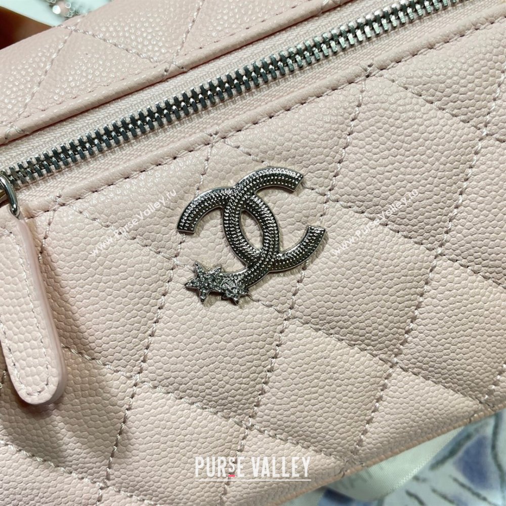 Chanel Shiny Grained Calfskin Vanity with Chain and Star Light Pink 2025 AP4854 (yezi-250813043)