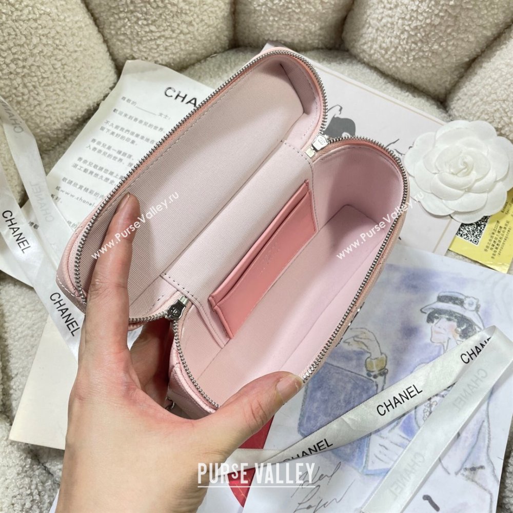 Chanel Shiny Grained Calfskin Vanity with Chain and Star Light Pink 2025 AP4854 (yezi-250813043)