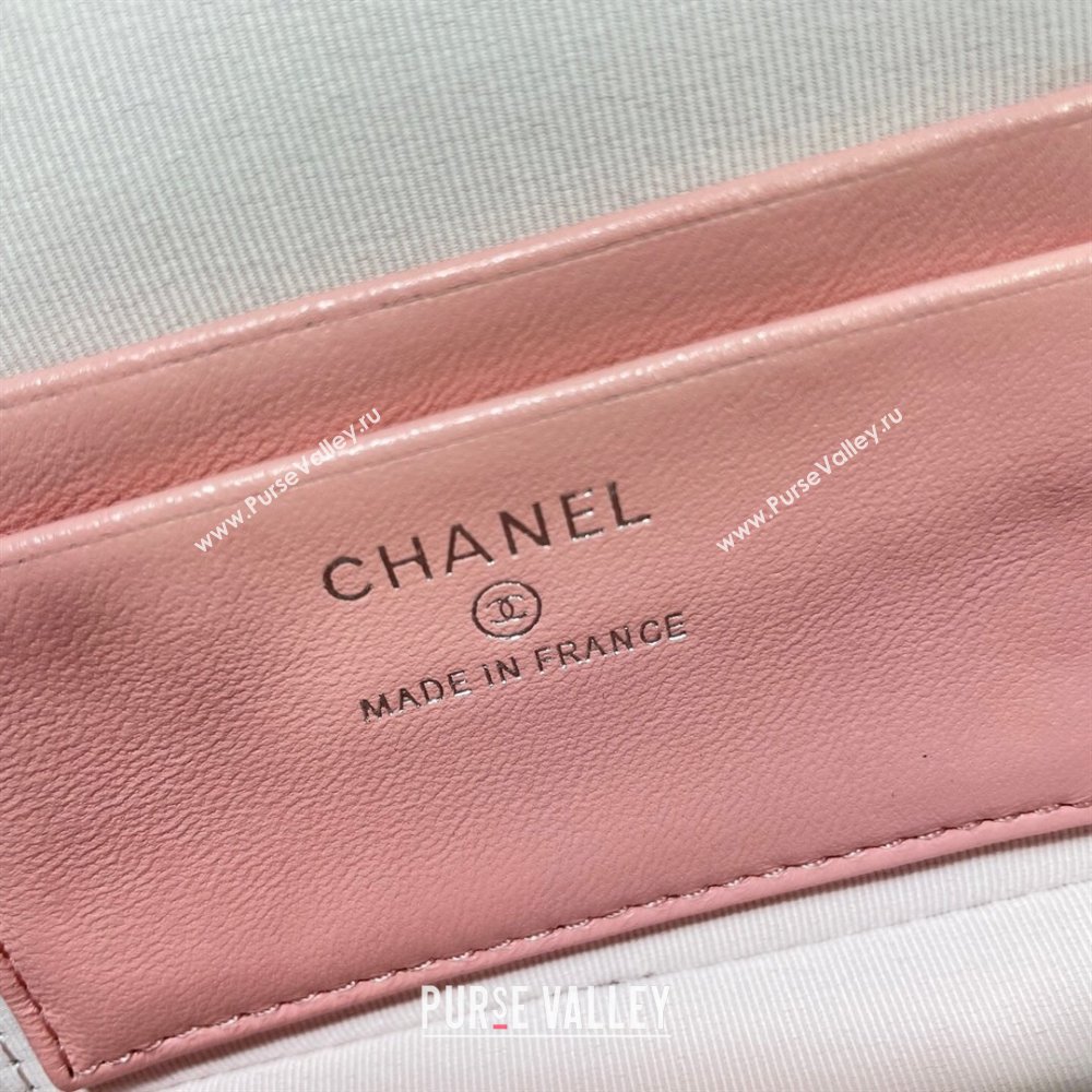 Chanel Shiny Grained Calfskin Vanity with Chain and Star Light Pink 2025 AP4854 (yezi-250813043)
