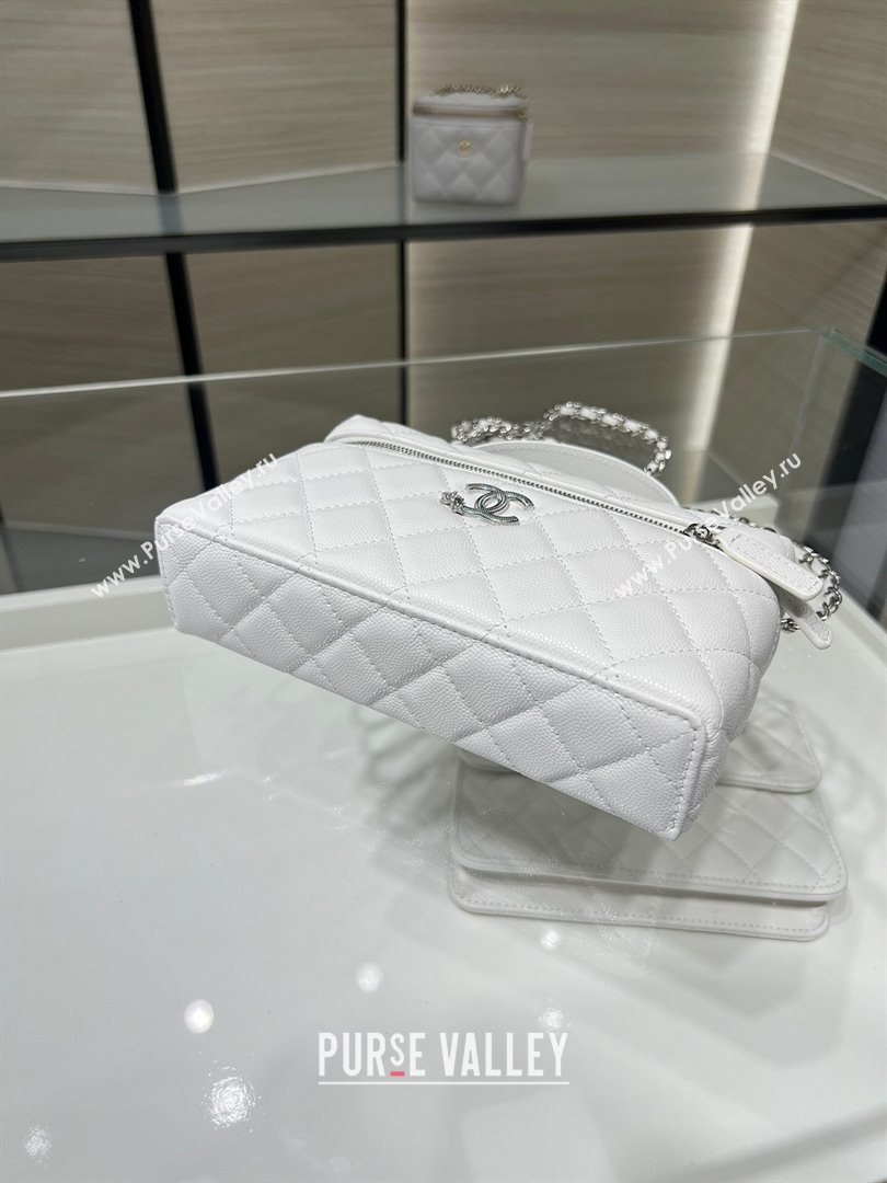 Chanel Shiny Grained Calfskin Vanity with Chain and Star White 2025 AP4854 (yezi-250813039)