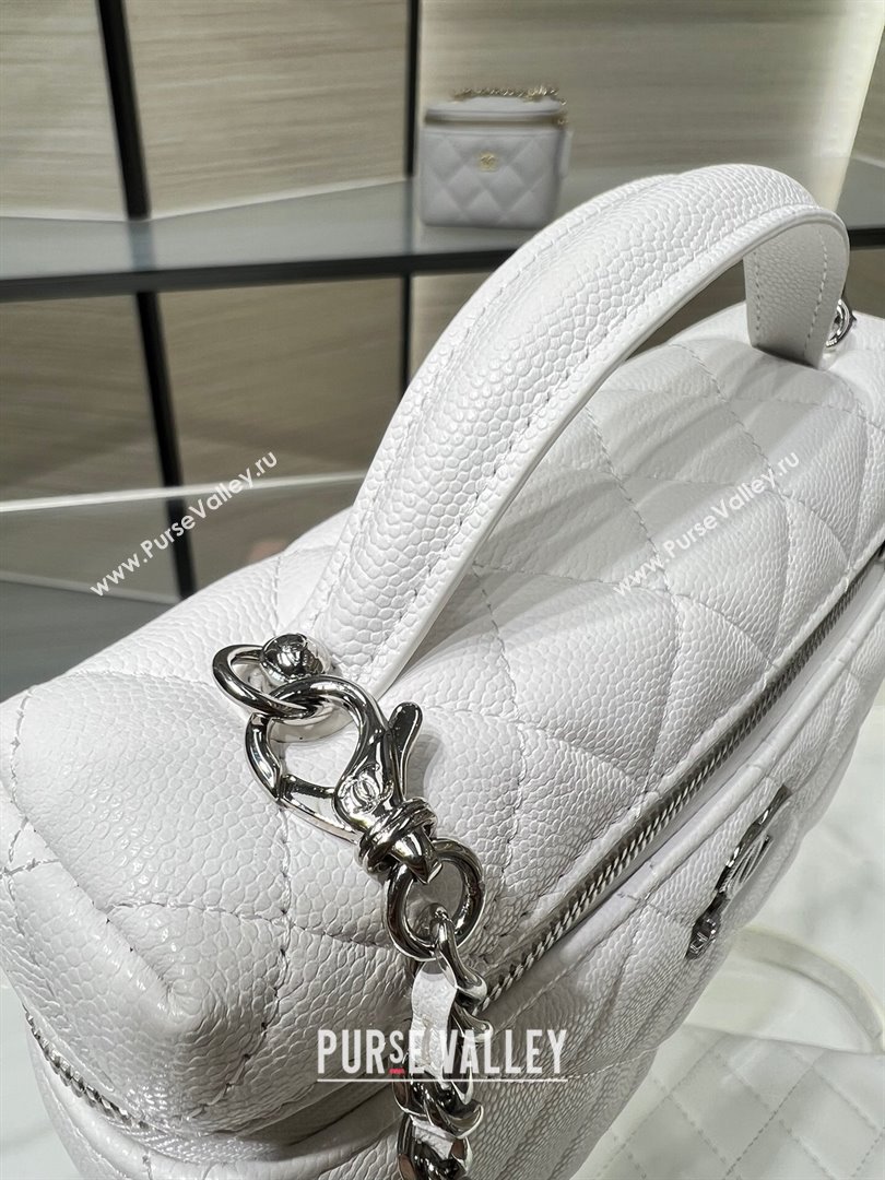 Chanel Shiny Grained Calfskin Vanity with Chain and Star White 2025 AP4854 (yezi-250813039)