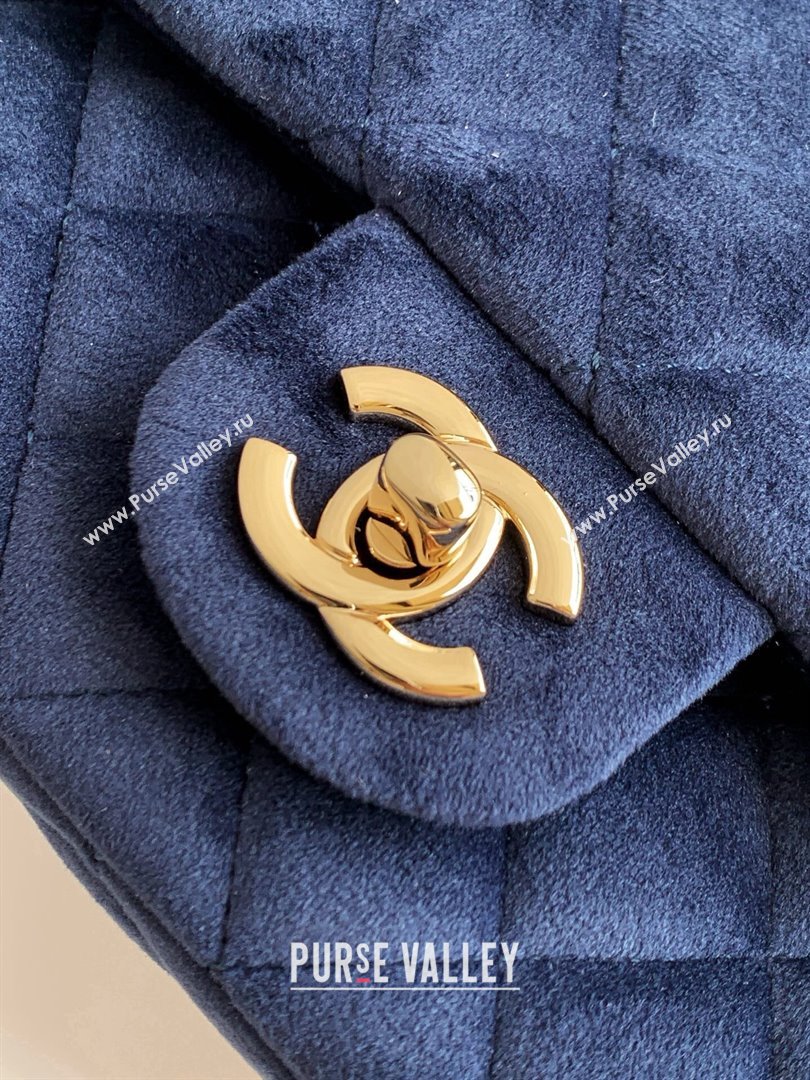 Chanel Velvet Mini Square Flap Bag with Strass Ball Dark Blue 2025 AS1786 (yezi-251010057)