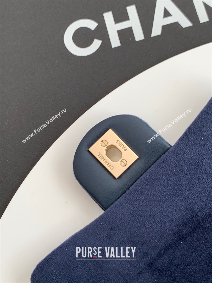 Chanel Velvet Mini Square Flap Bag with Strass Ball Dark Blue 2025 AS1786 (yezi-251010057)