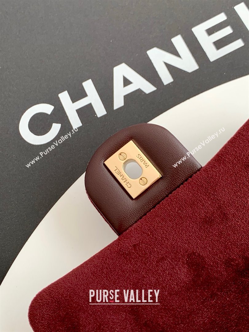 Chanel Velvet Mini Square Flap Bag with Strass Ball Dark Brown 2025 AS1786 (yezi-251010058)