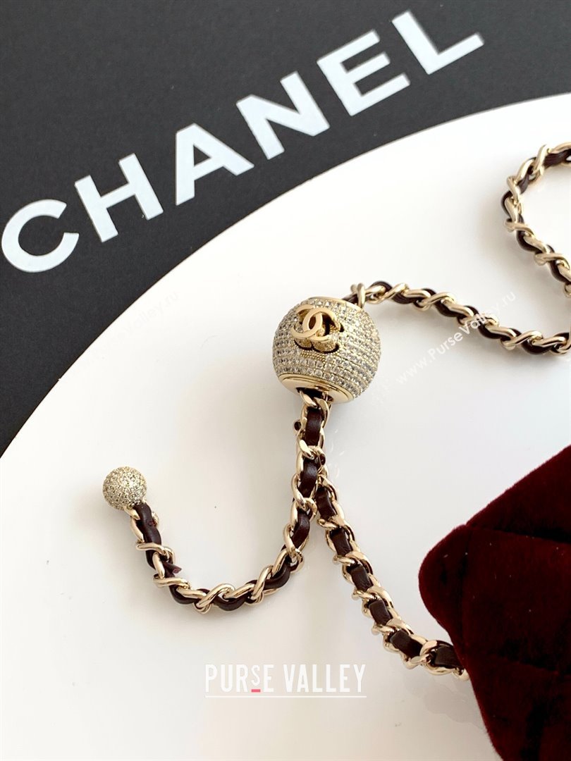 Chanel Velvet Mini Square Flap Bag with Strass Ball Dark Brown 2025 AS1786 (yezi-251010058)