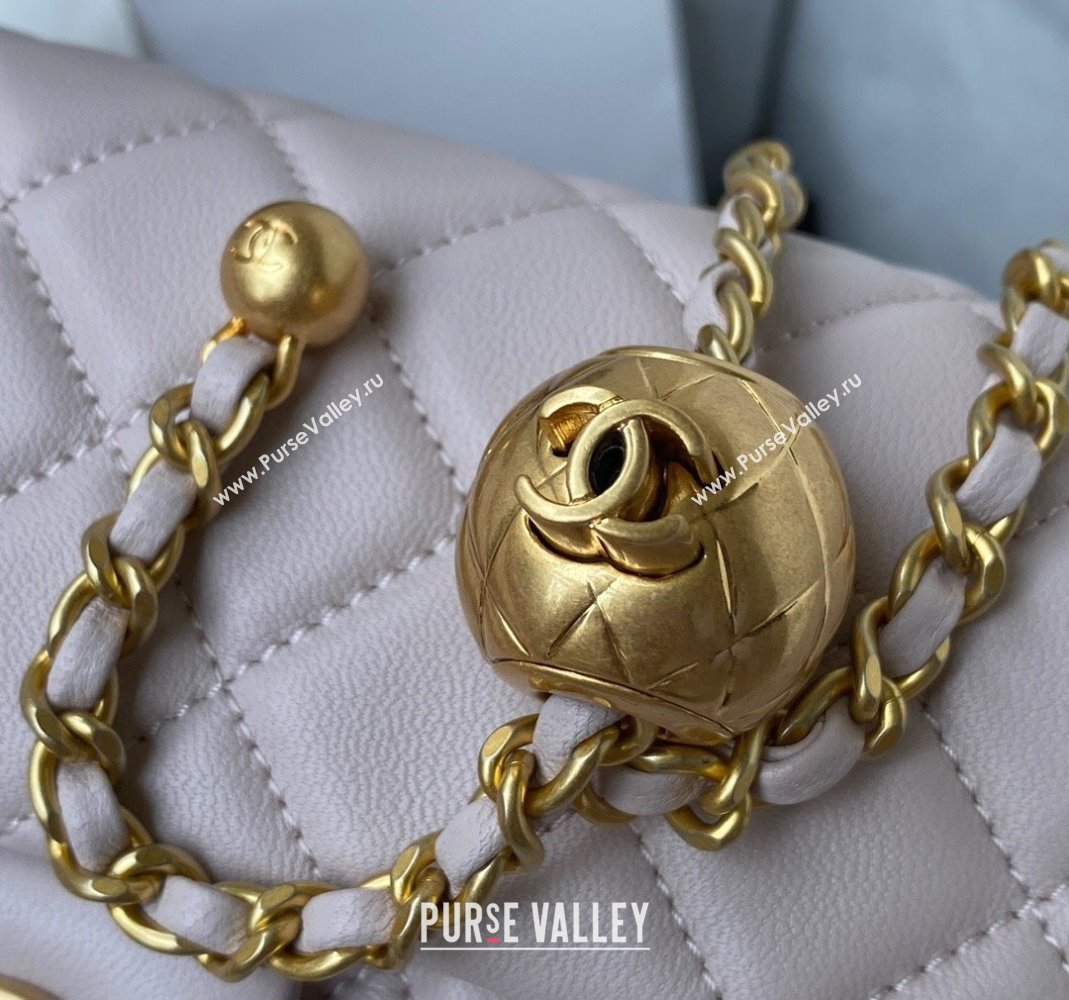 Chanel Lambskin Small Flap Bag with Gold-Tone Metal Ball AS1787 Pale Pink 2024 (yezi-240517117)