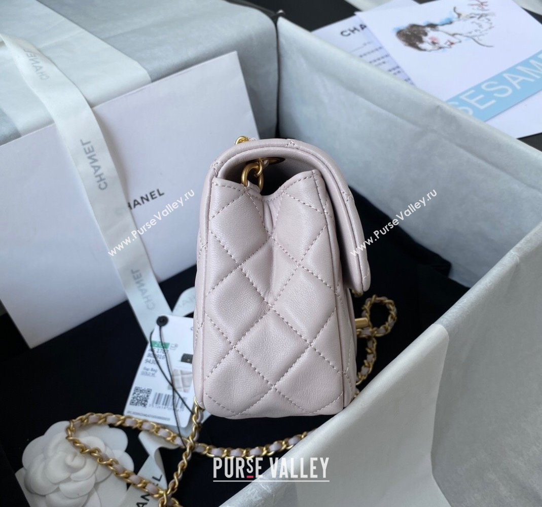 Chanel Lambskin Small Flap Bag with Gold-Tone Metal Ball AS1787 Pale Pink 2024 (yezi-240517117)