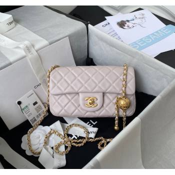 Chanel Lambskin Small Flap Bag with Gold-Tone Metal Ball AS1787 Pale Pink 2024 (yezi-240517117)